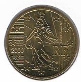  Obehová minca Francúzsko 50c 2000