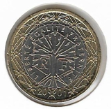  Obehová minca Francúzsko 1€ 2001