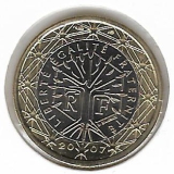  Obehová minca Francúzsko 1€ 2007