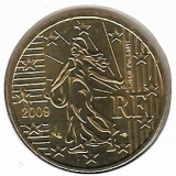  Obehová minca Francúzsko 50c 2009