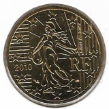  Obehová minca Francúzsko 50c 2010