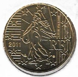  Obehová minca Francúzsko 10c 2011