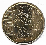  Obehová minca Francúzsko 20c 2011