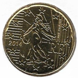  Obehová minca Francúzsko 20c 2014