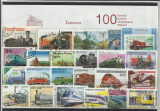 100 rôznych poštových známok Železnice