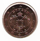Obehová 5c minca Monako 2011