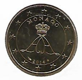 Obehová 50c minca Monako 2014