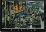 Pohľadnica  Thajsko, tržnica na vode