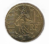  Obehová minca Francúzsko 10c 2000