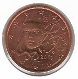  Obehová minca Francúzsko 5c 2001