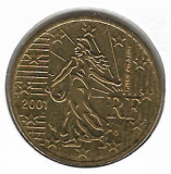  Obehová minca Francúzsko 50c 2001