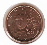  Obehová minca Francúzsko 1c 2002