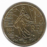  Obehová minca Francúzsko 50c 2004