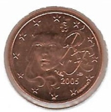  Obehová minca Francúzsko 1c 2005