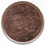  Obehová minca Francúzsko 2c 2005
