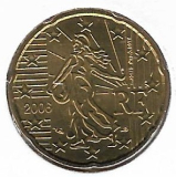  Obehová minca Francúzsko 20c 2006