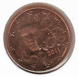  Obehová minca Francúzsko 2c 2011