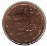  Obehová minca Francúzsko 5c 2011