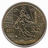  Obehová minca Francúzsko 50c 2011