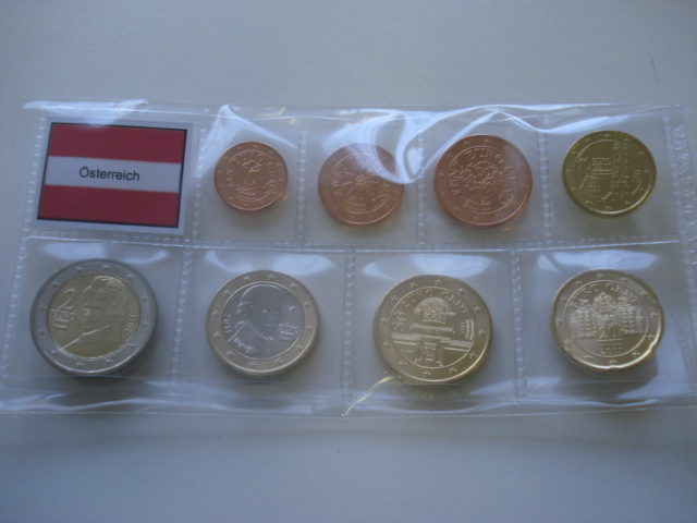Sada obehových mincí RAKÚSKO 2011