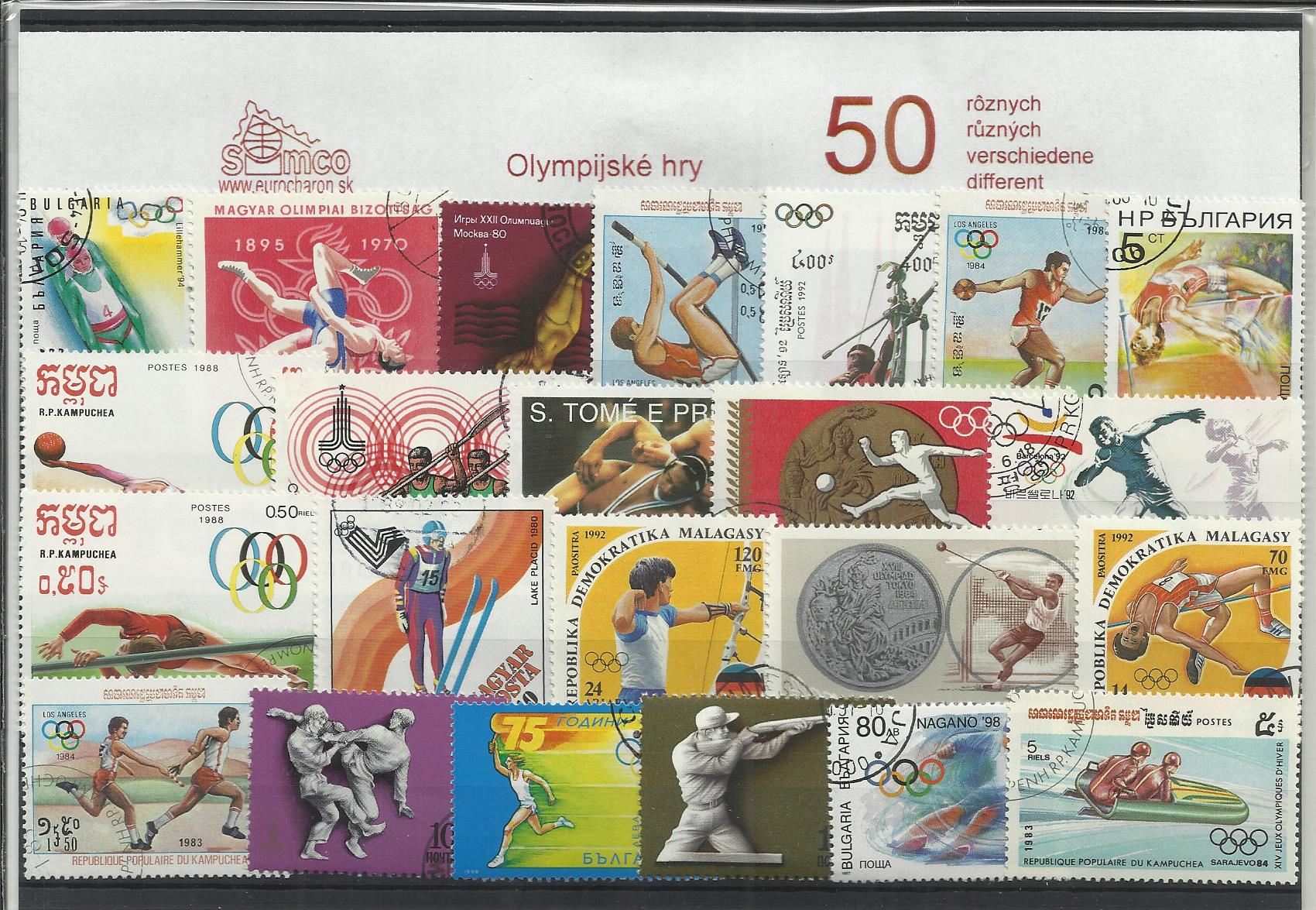 50 rôznych známok Olympijské hry