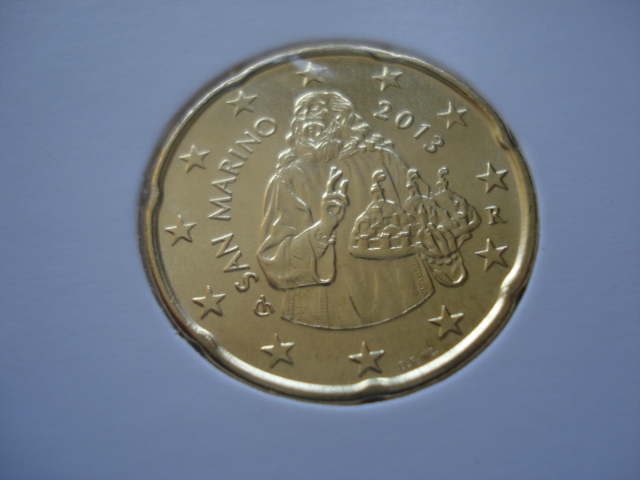 Obehová 20c minca San Maríno 2013