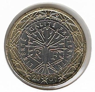  Obehová minca Francúzsko 1€ 2001