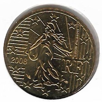  Obehová minca Francúzsko 50c 2008