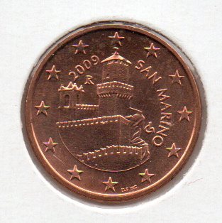 Obehová 5c minca San Maríno 2009