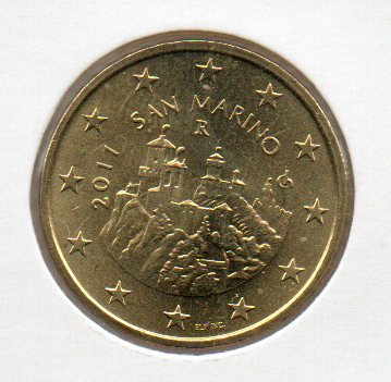 Obehová 50c minca San Maríno 2011