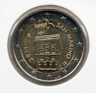Obehová 2€ minca San Maríno 2014
