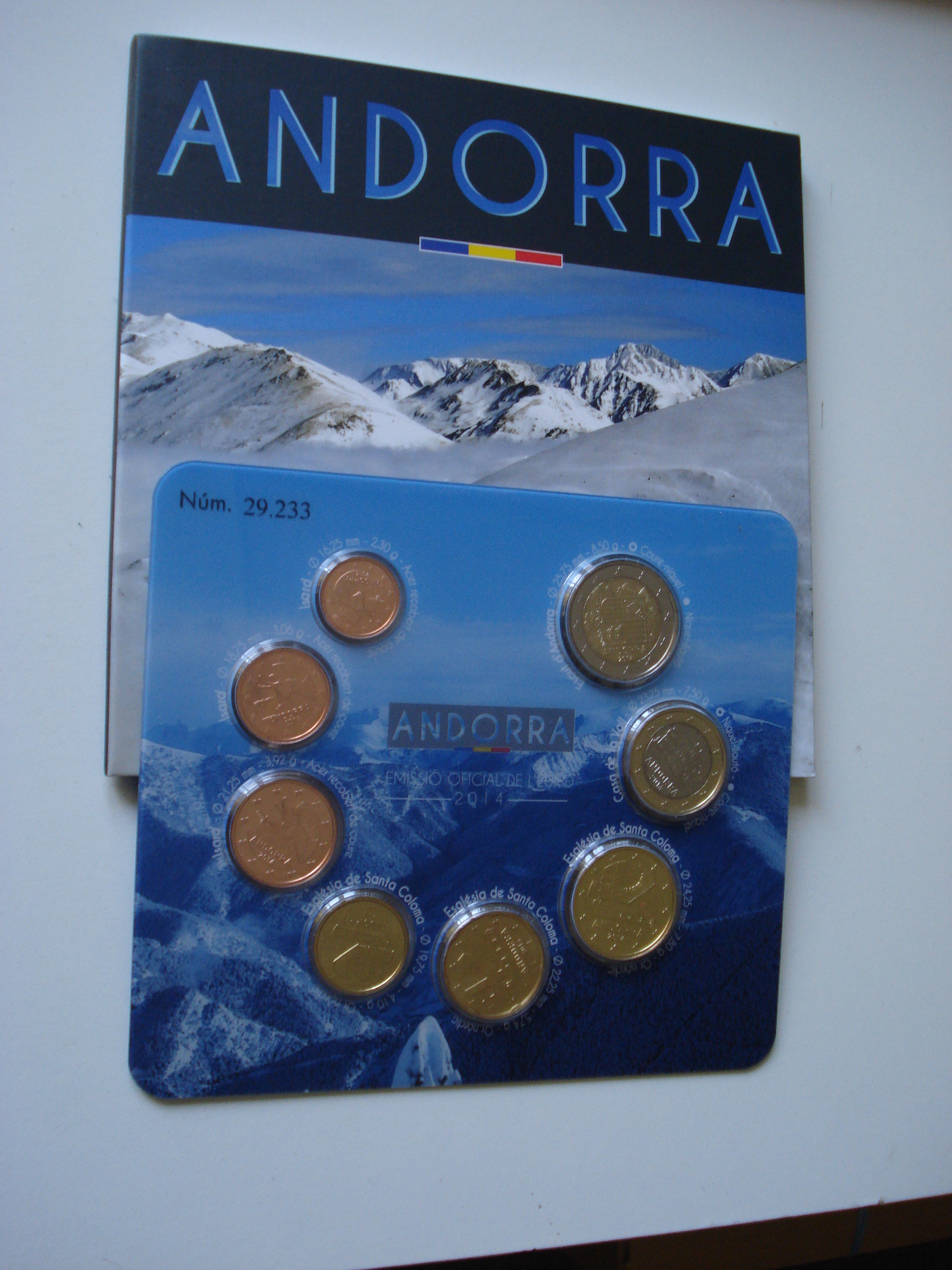 Sada obehových mincí Andorra 2014